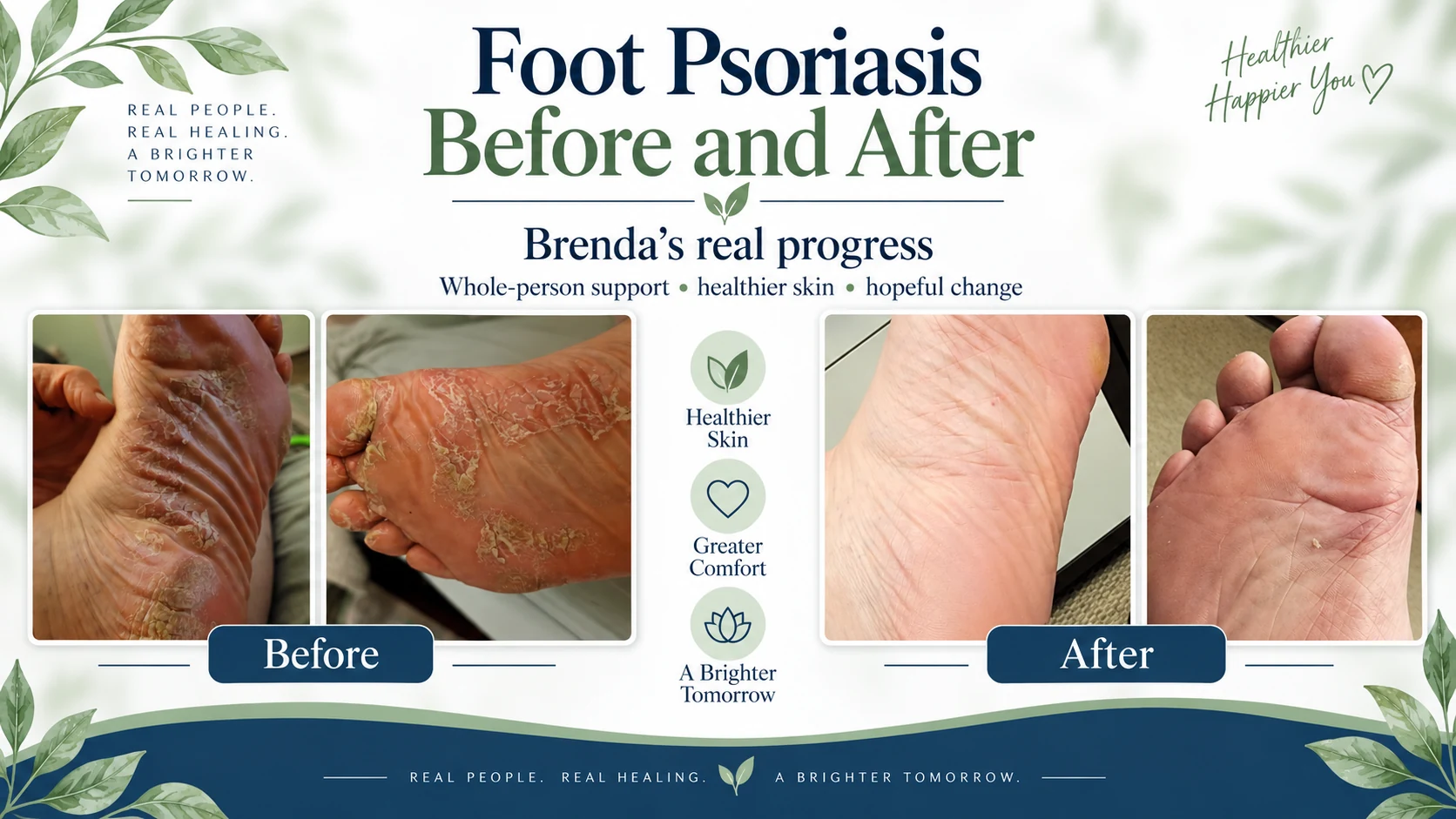 Brenda foot psoriasis before and after photographs