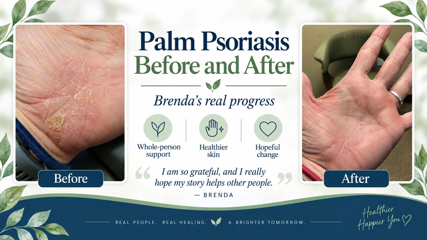 Brenda palm psoriasis before and after photographs