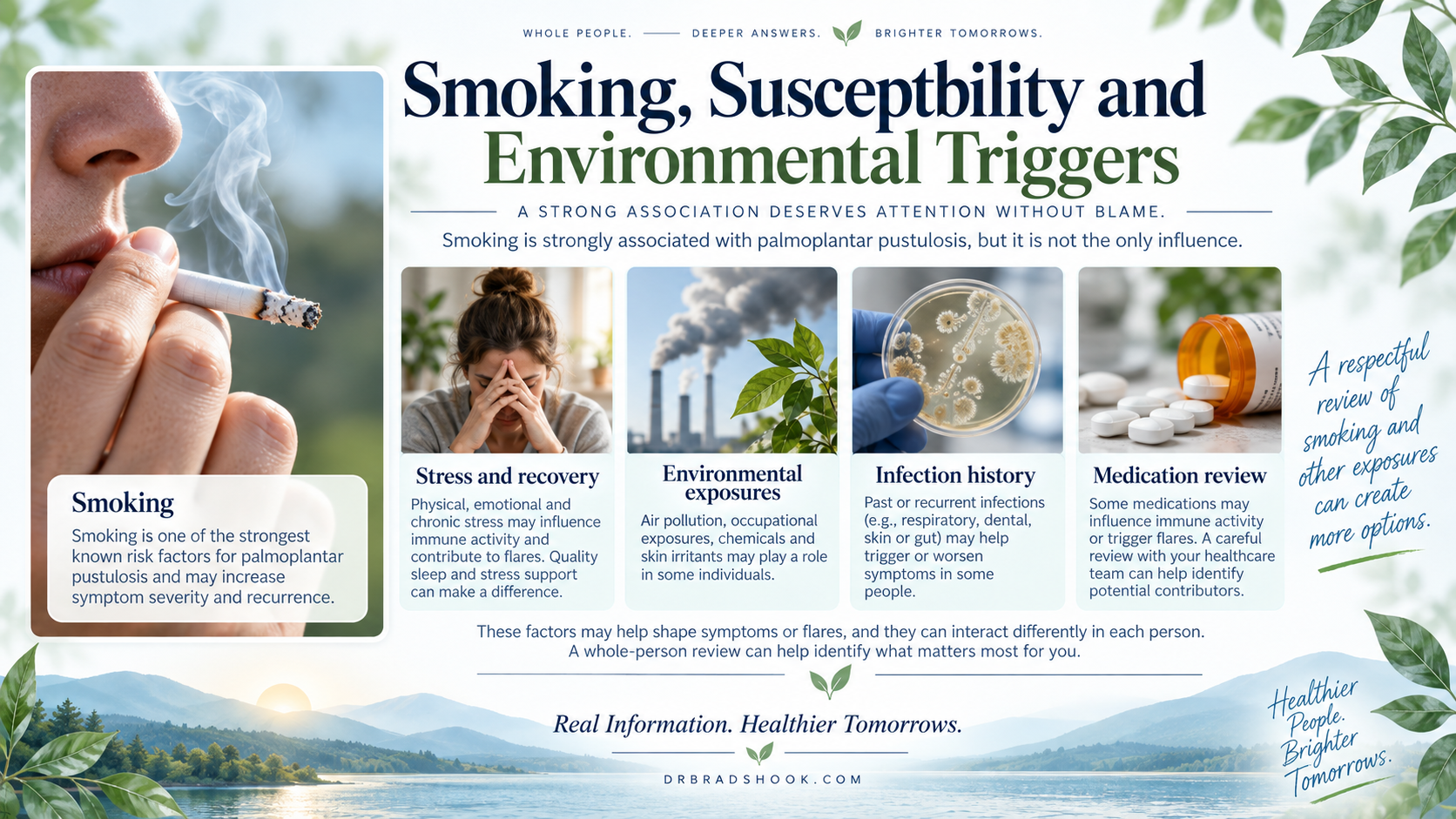 Respectful smoking cessation and environmental exposure review for palmoplantar pustulosis