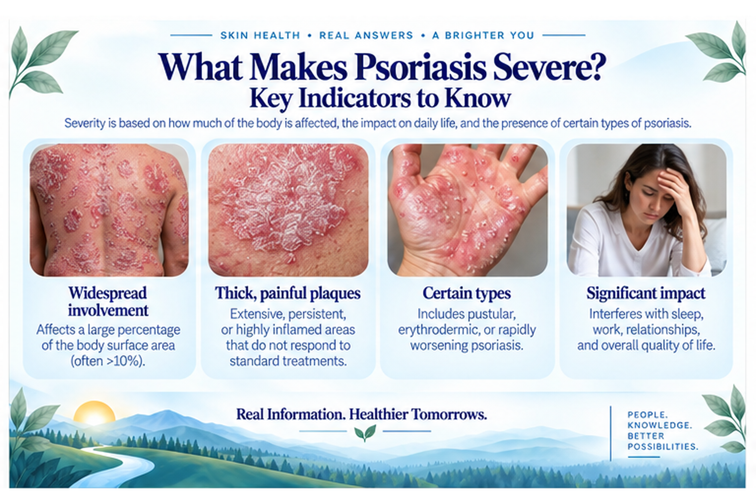 Clinical dashboard for psoriasis extent, high-impact sites, symptoms, function, and joints