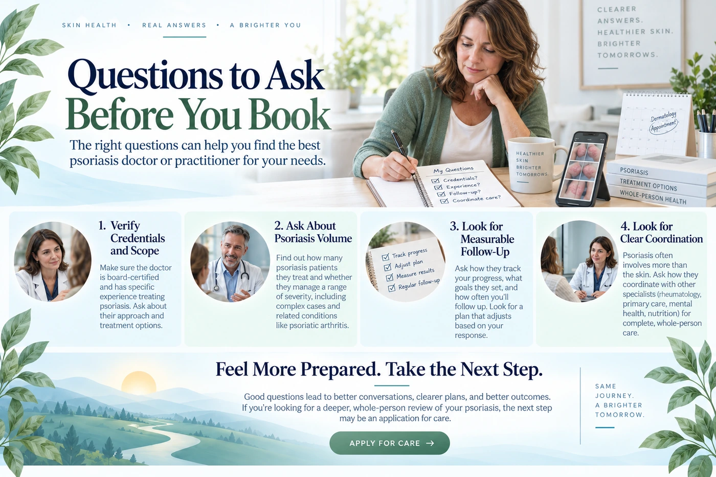 Checklist of questions to ask a psoriasis doctor before and during an appointment