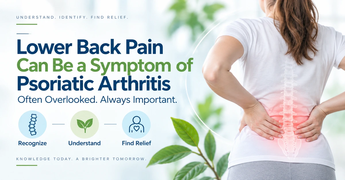 Lower back pain can occur with psoriatic arthritis when inflammation affects the spine or sacroiliac joints.
