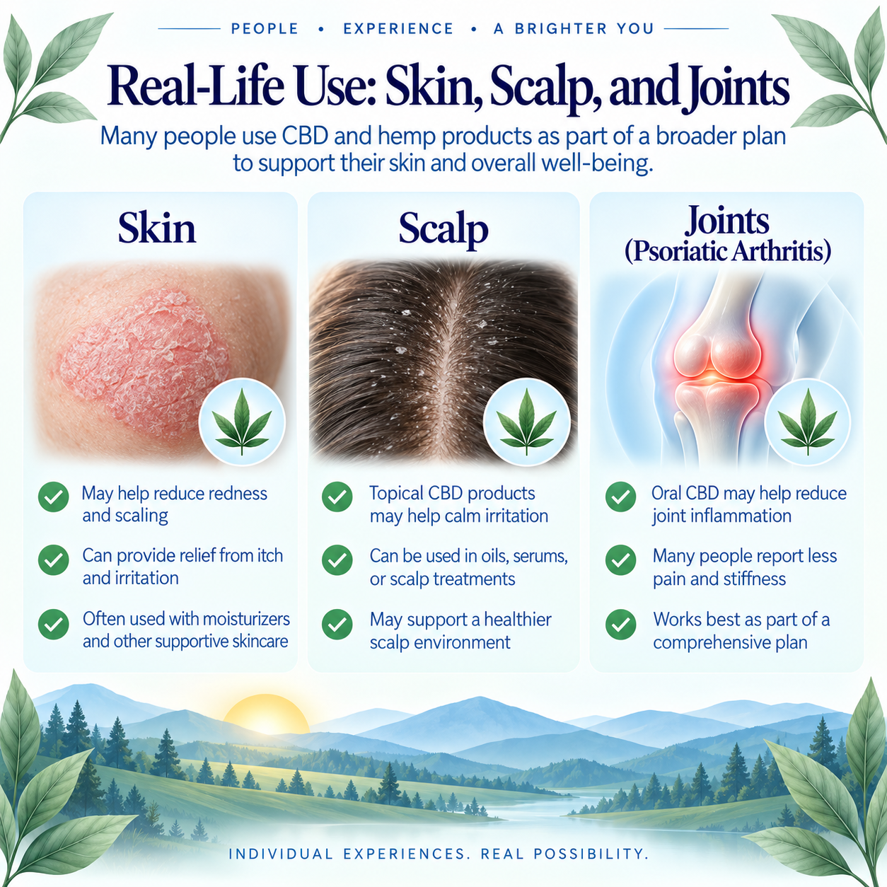 Person with hand joint pain discussing psoriatic arthritis care rather than substituting CBD
