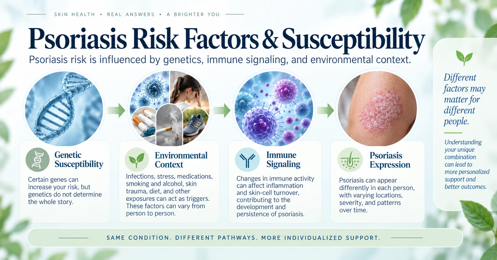 Psoriasis susceptibility model connecting genetics, immune signaling, and environmental context