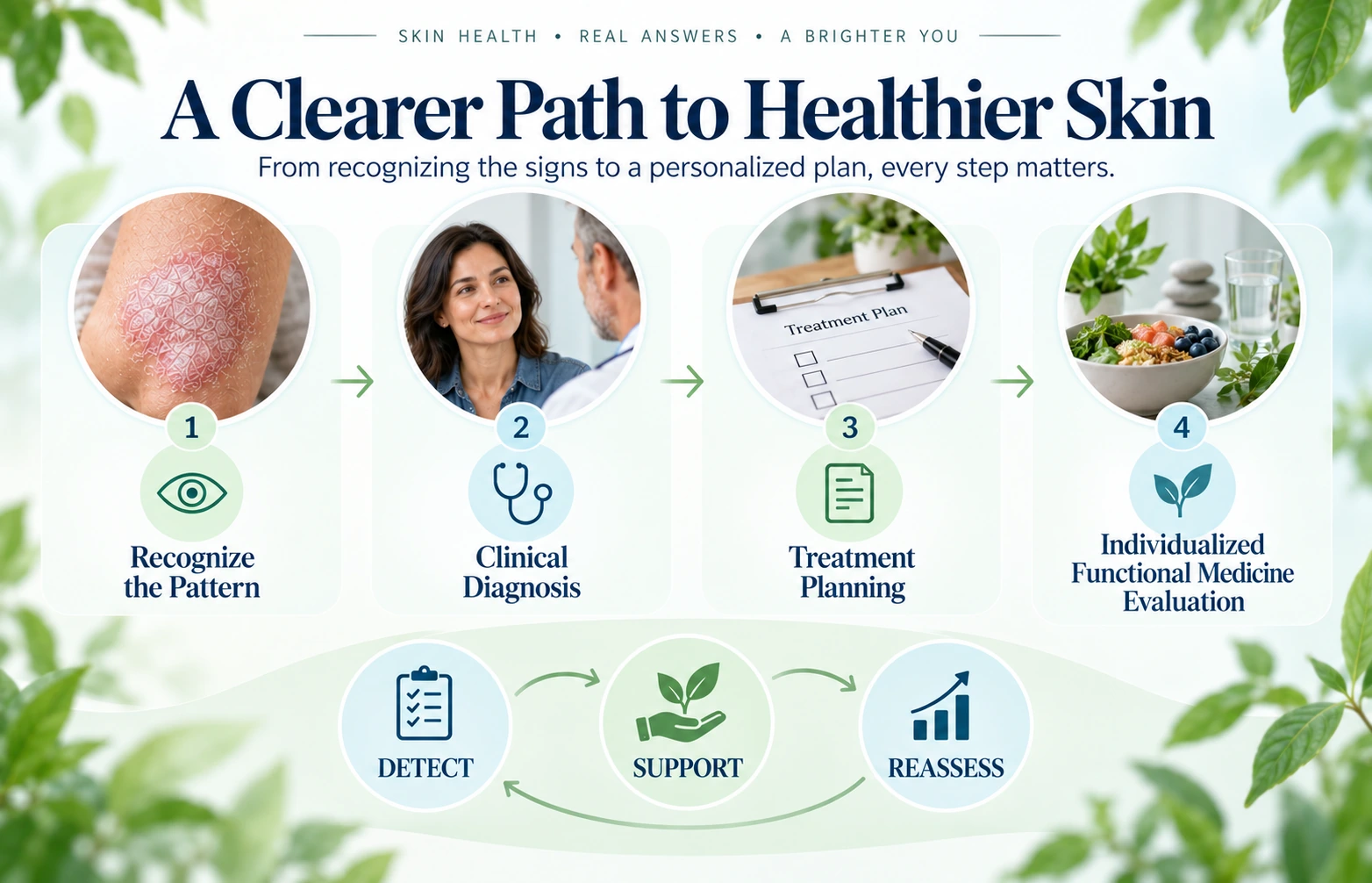 Care path from symptom pattern and diagnosis to treatment and functional evaluation