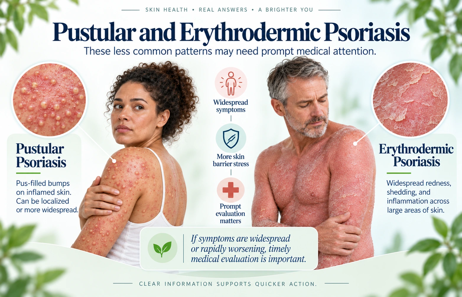 Urgent warning signs for generalized pustular and erythrodermic psoriasis
