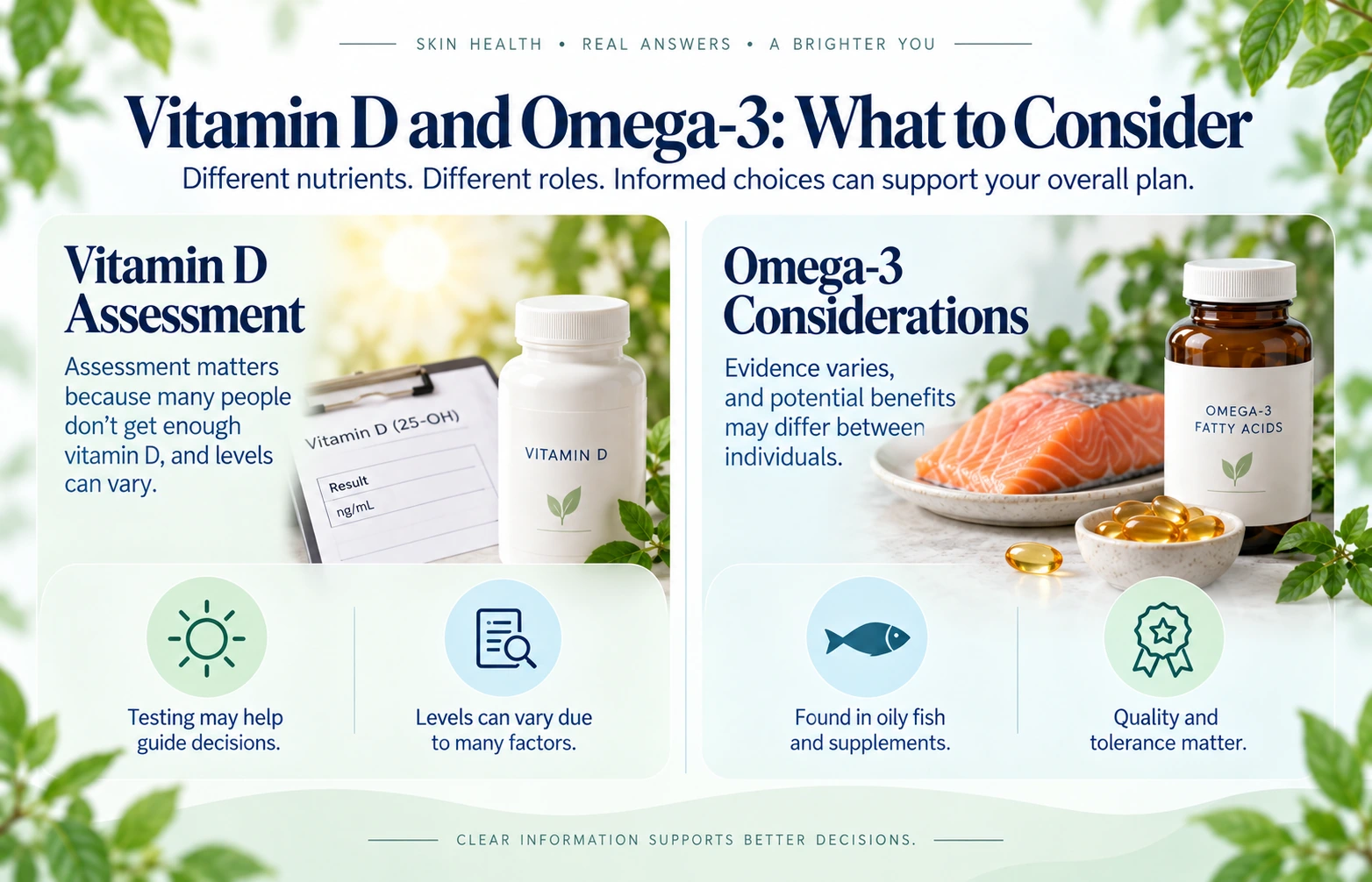 Vitamin D and omega-3 evidence considerations for psoriasis